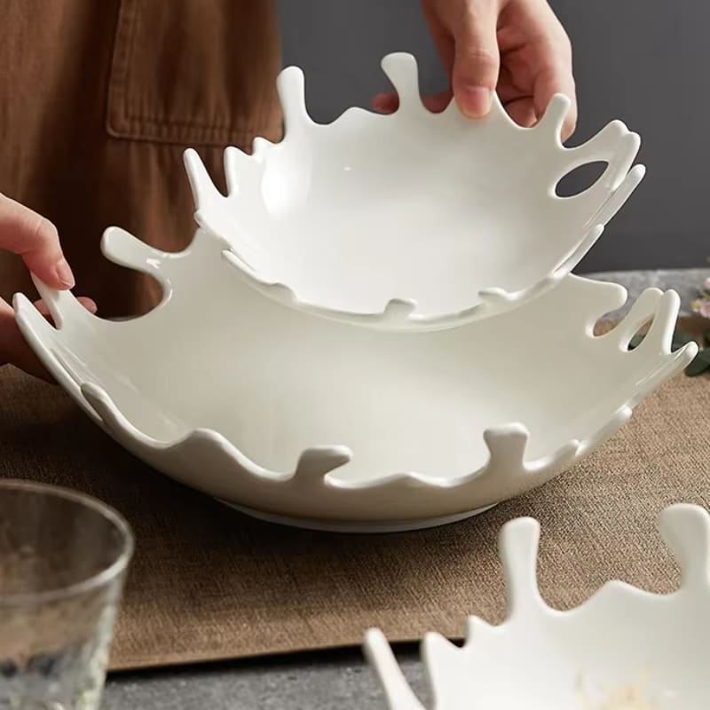 Saladeira Prato de Cerâmica Irregular Mesa Posta - Imagem 5