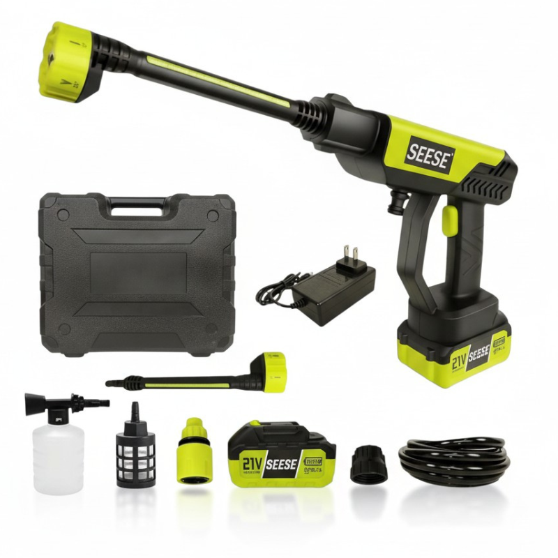 Lavadora Portátil de Alta Pressão SEESE TurboJet™ - Kit Completo Com Maleta e Bateria Recarregável